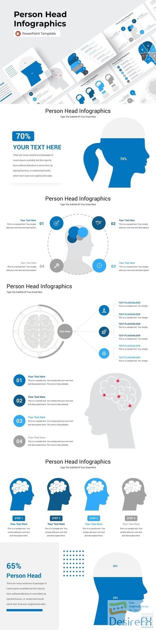 Person Head Infographics PowerPoint Template