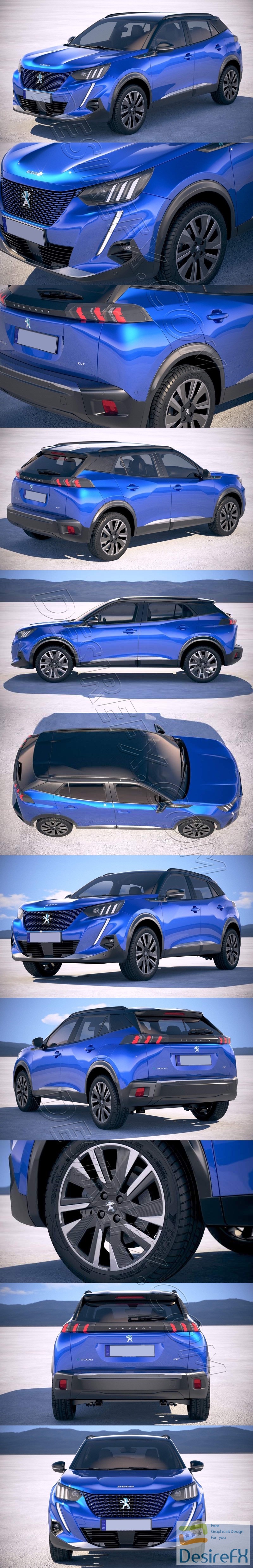 Peugeot e-2008 2020 3D Model