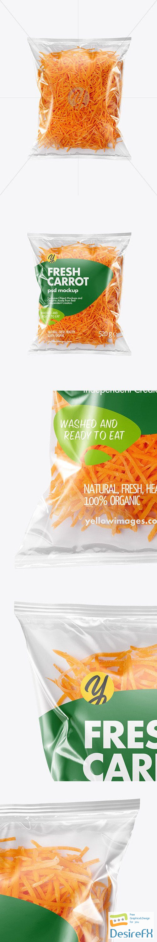 Plastic Bag With Shredded Carrot Mockup 46281