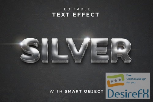 PSD black background with silver text effect