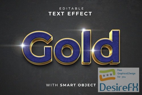 PSD gold text effect with smart object
