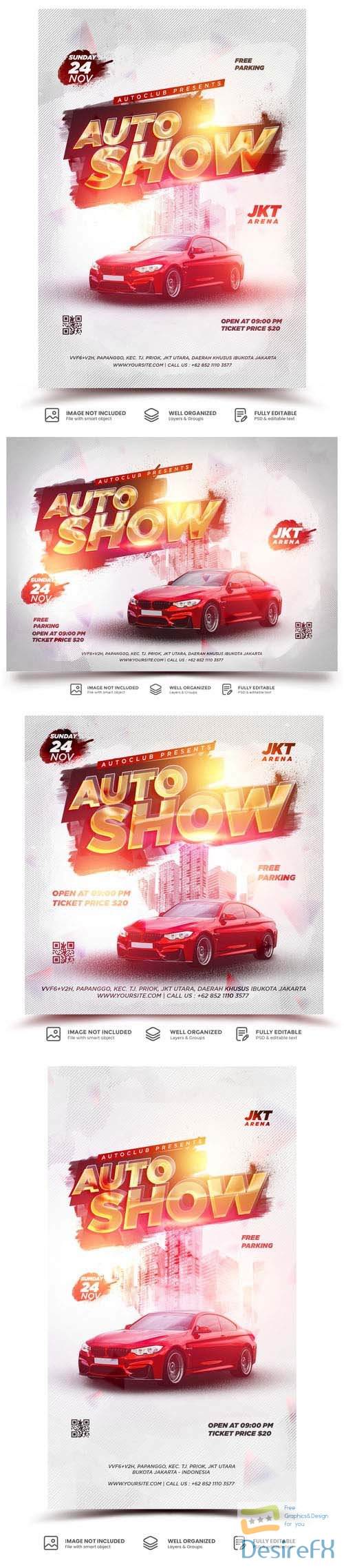 PSD modern ad car promotion banner flyer template