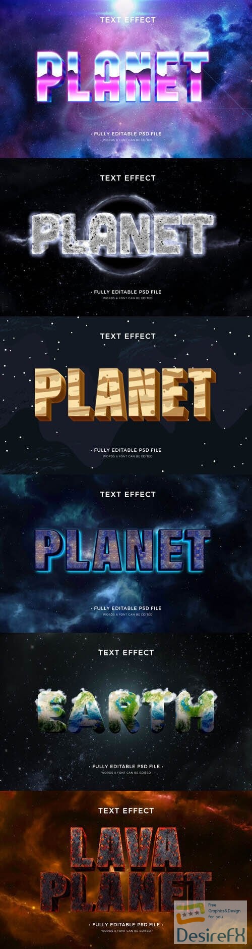 PSD planet text effect