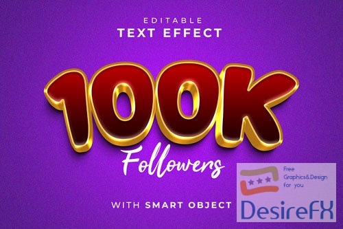 PSD purple background with a number of followers in gold letters