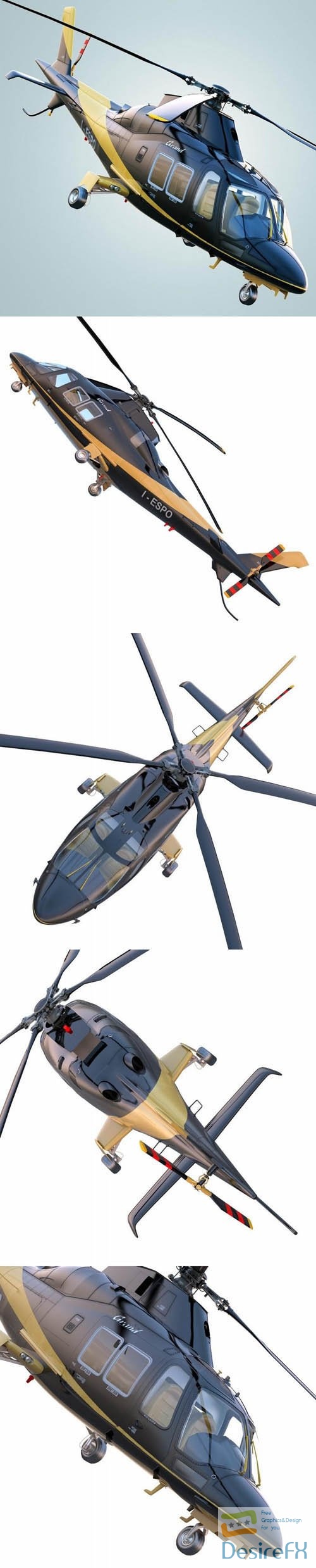 Realistic and fully detailed model Augusta Westland Grand New helicopter