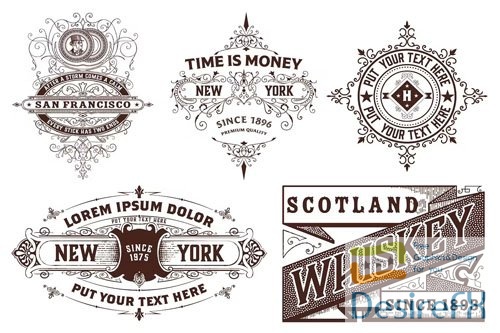 Set of 5 logos and badges
