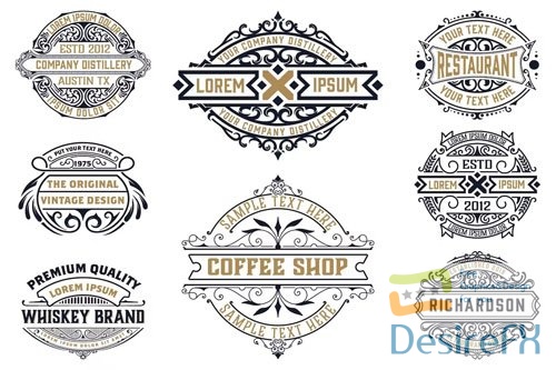 Set of 8 Vintage Logos and Badges collections