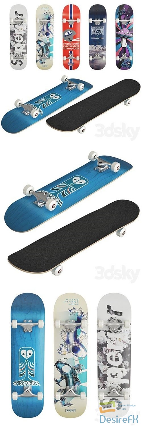 Skateboards - 3d model