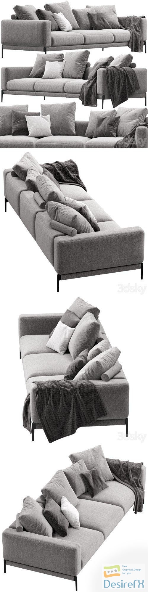 Sofa Flexform Romeo - 3d model