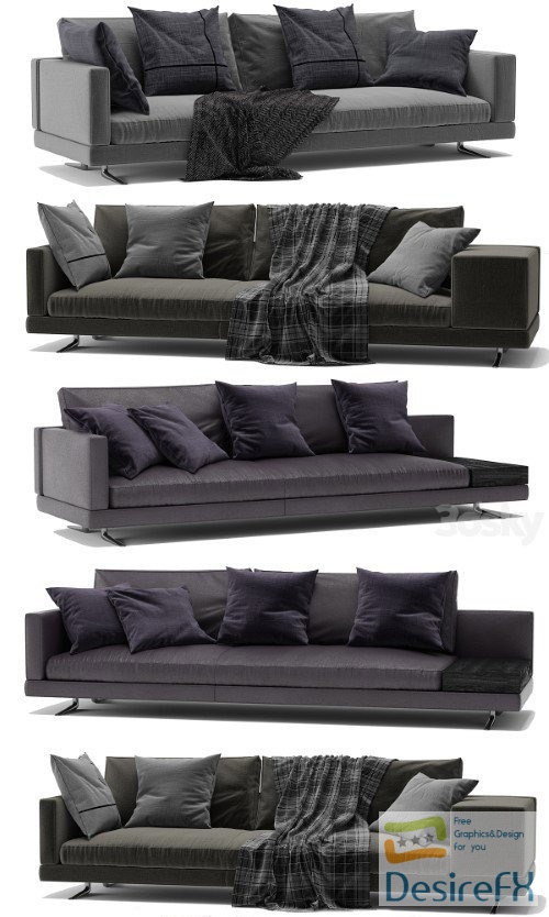 Sofa poliform mondrian - 3d model