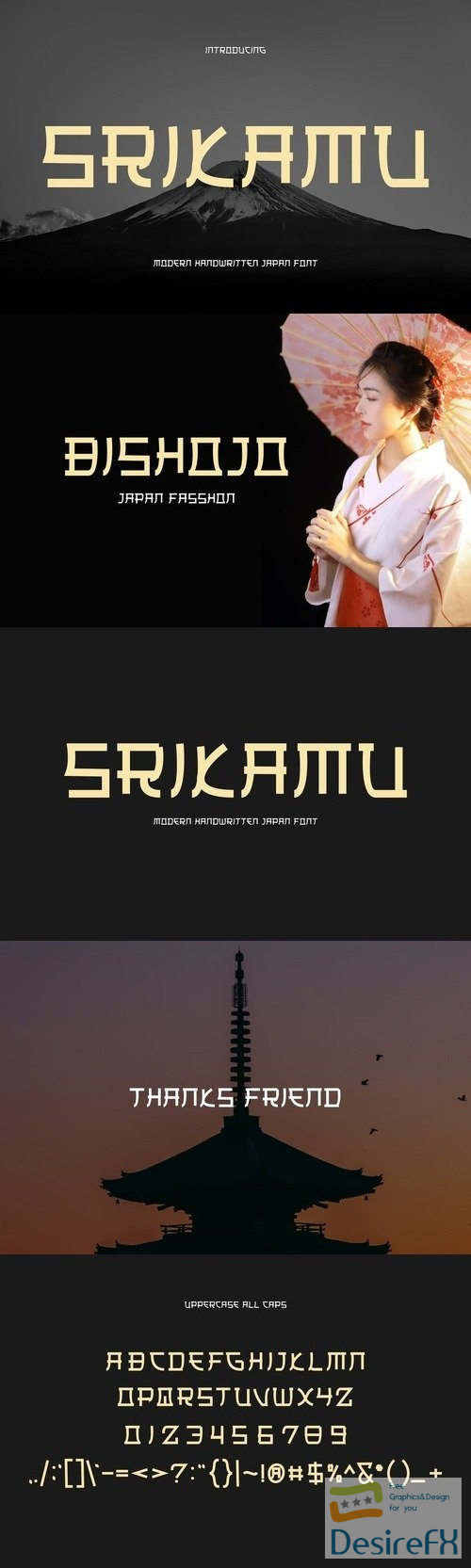Srikamu - Modern Japanese Style Font
