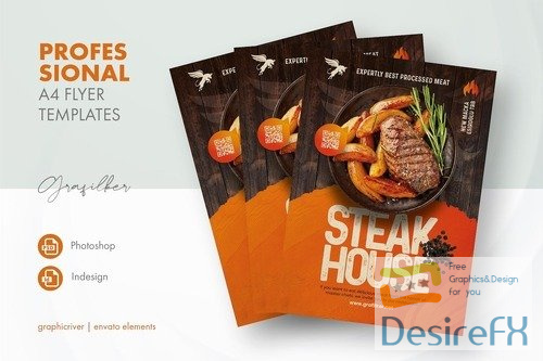 Steak House Flyer Templates