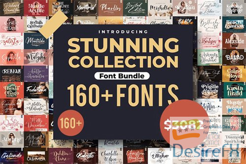 Stunning Font Bundle - 166 Premium Fonts