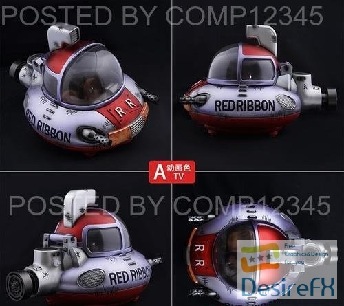 Submarine rubbon red 3D Print