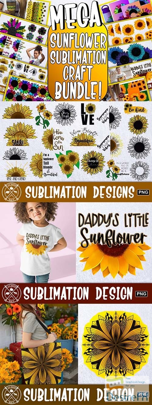 Sunflower craft bundle design elements