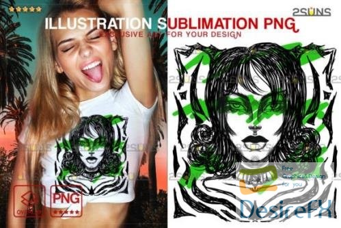 Tattoo girl illustration PNG clipart magic Sublimation - 2560986