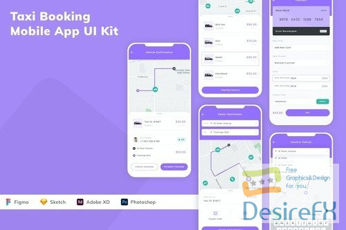 Taxi Booking Mobile App UI Kit
