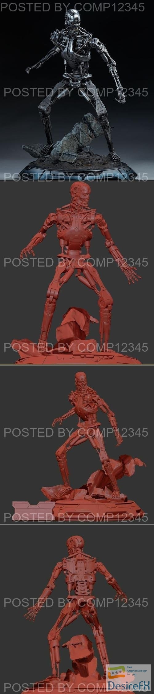 Terminator T-800 Endoskeleton Rekvizit T1 3D Print