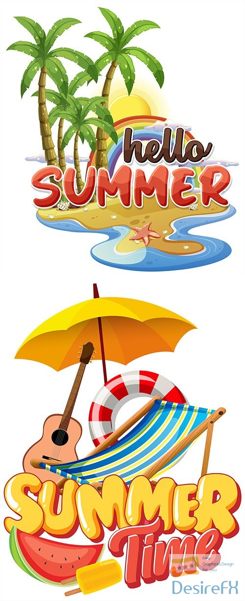 Vector hello summer logo template