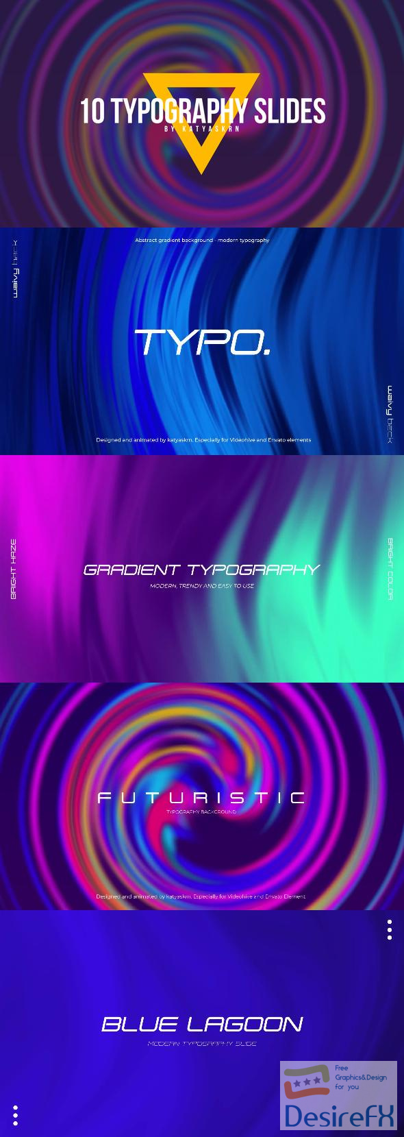 VideoHive 10 Modern Gradient Typography Slides - After Effects 44903032