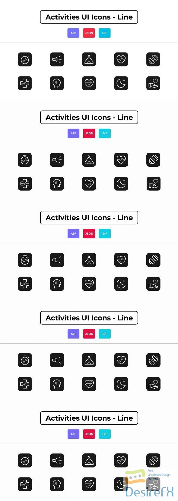 VideoHive Activities UI Icons - Line 44577066