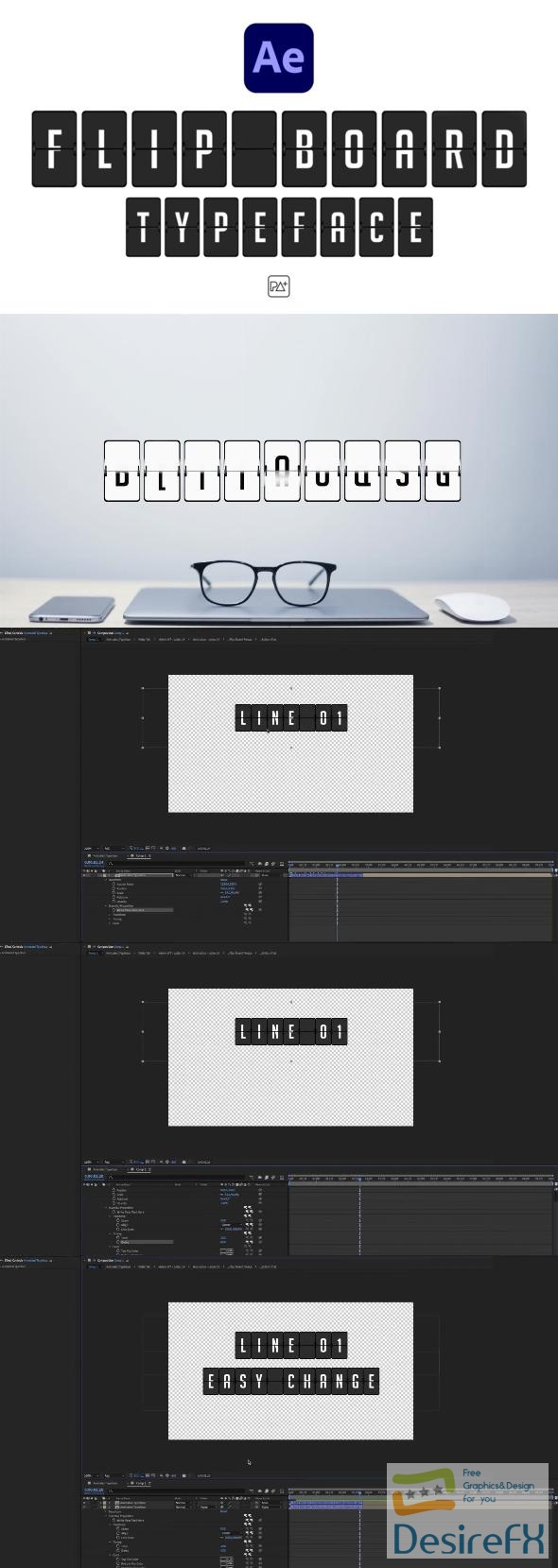 VideoHive Flip Board Typeface For After Effects 44561913