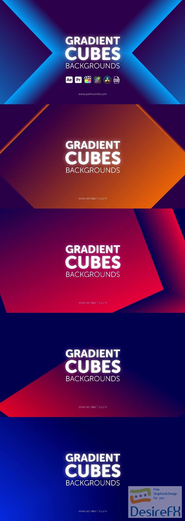 VideoHive Gradient Cubes Backgrounds 45237181