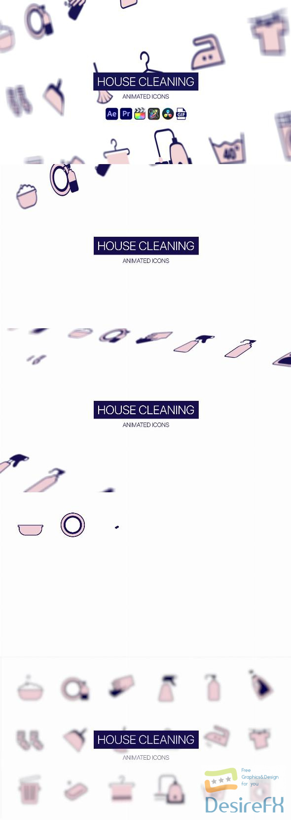 VideoHive House Cleaning Animated Icons 44951932