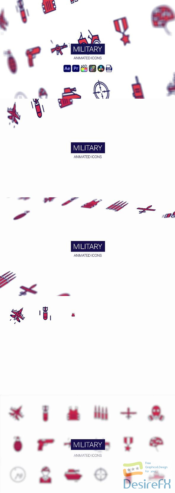 VideoHive Military Animated Icons 44951980