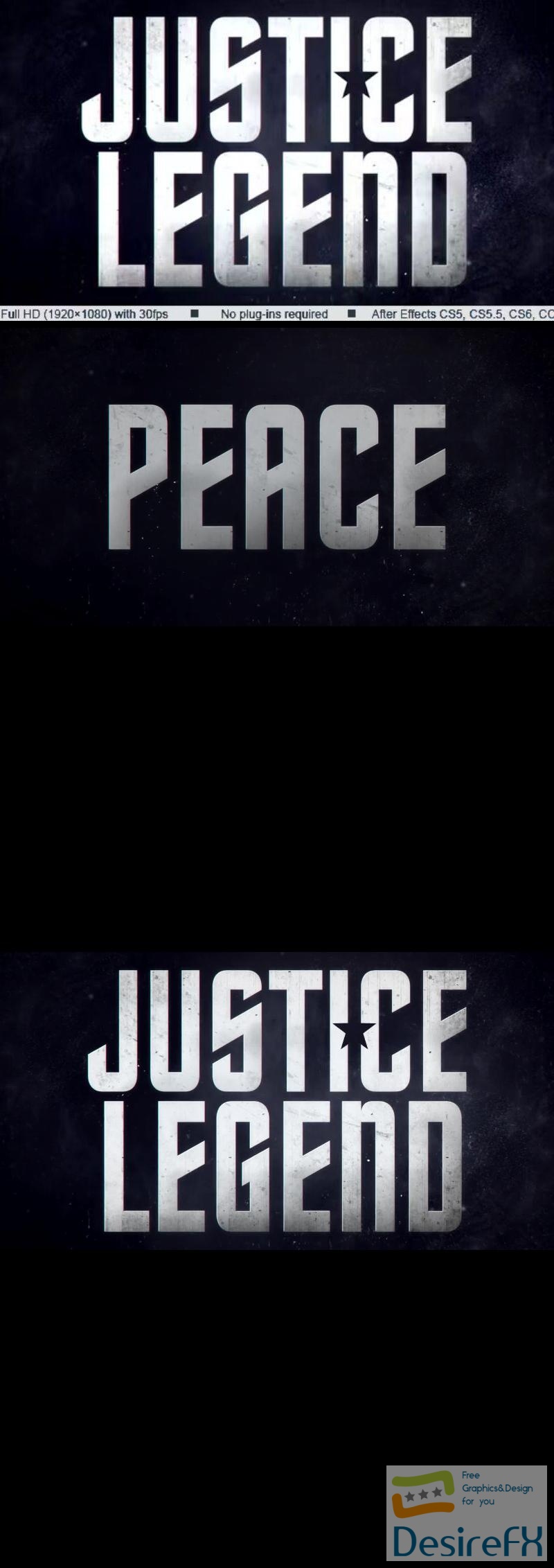 Videohive Justice Legend Trailer 19747459