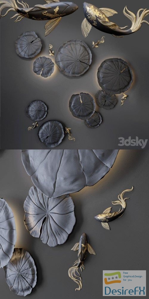 Wall decor - Water Lily- 3d model