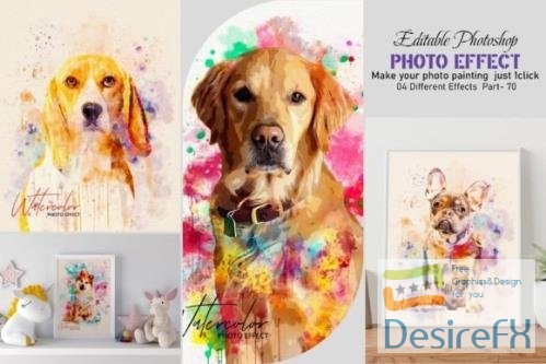 Watercolor Editable Dog Painting Part: 70