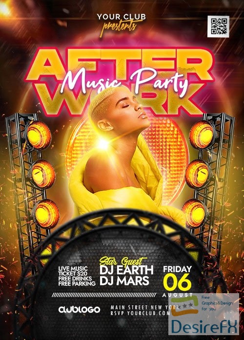 Weekend Music Party Flyer Design PSD