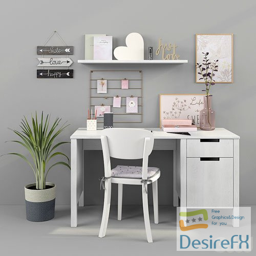 Writing Table and Decor For a Nursery 15 - 3d model