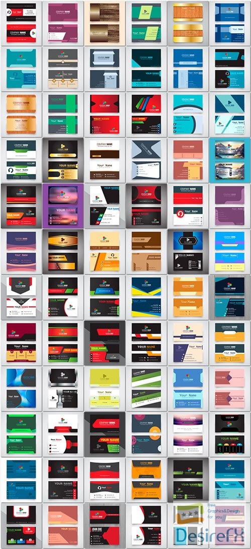 100 business cards - vector collection