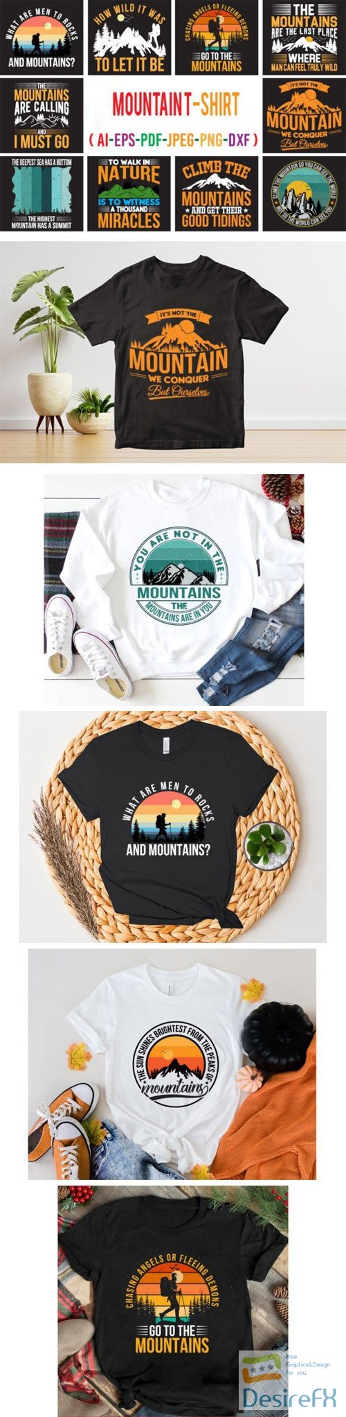 17+ Mountain T-Shirt Vector Design Templates