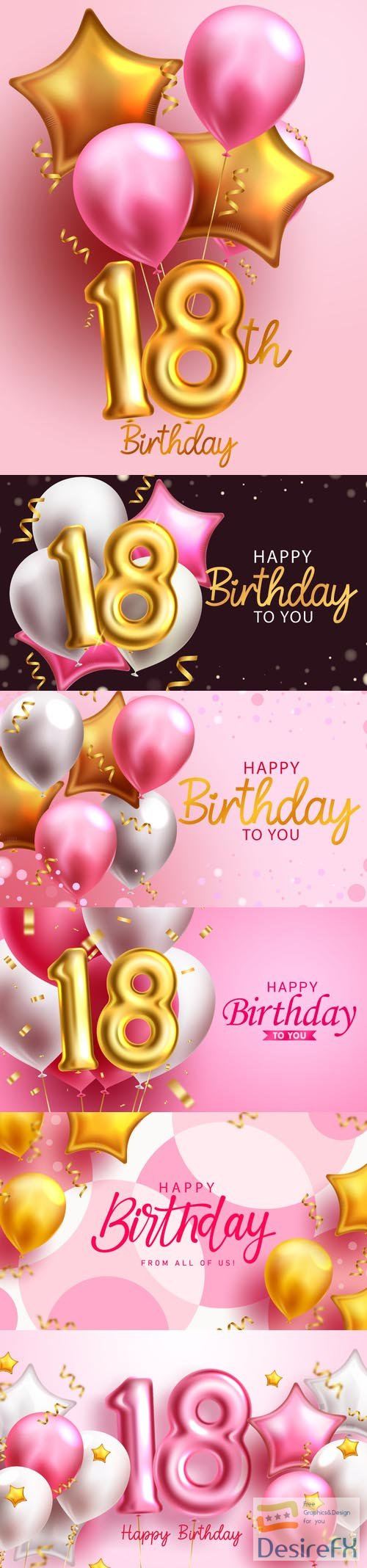 18th birthday balloon vector design, happy birthday text design