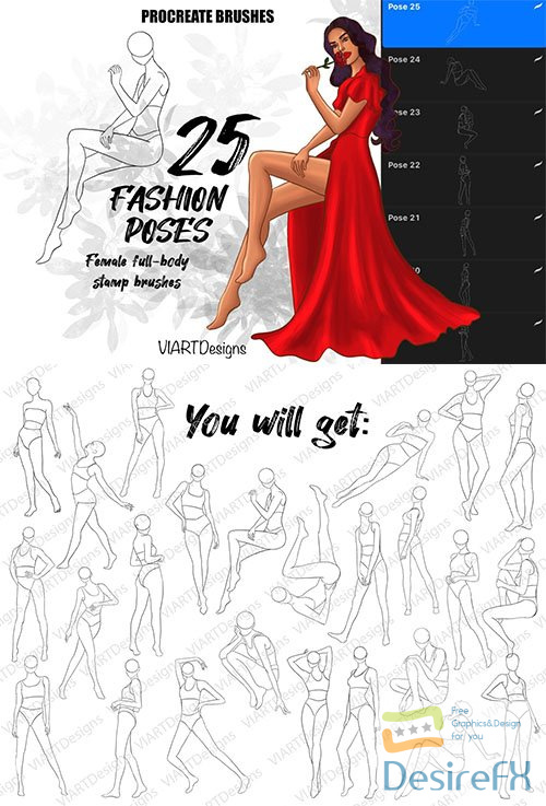 25 stamp fashion poses for easy drawing