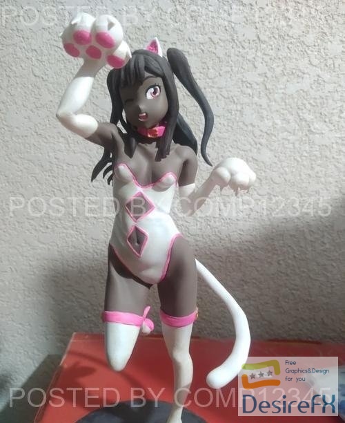 Anime Cat Girl 3D Print