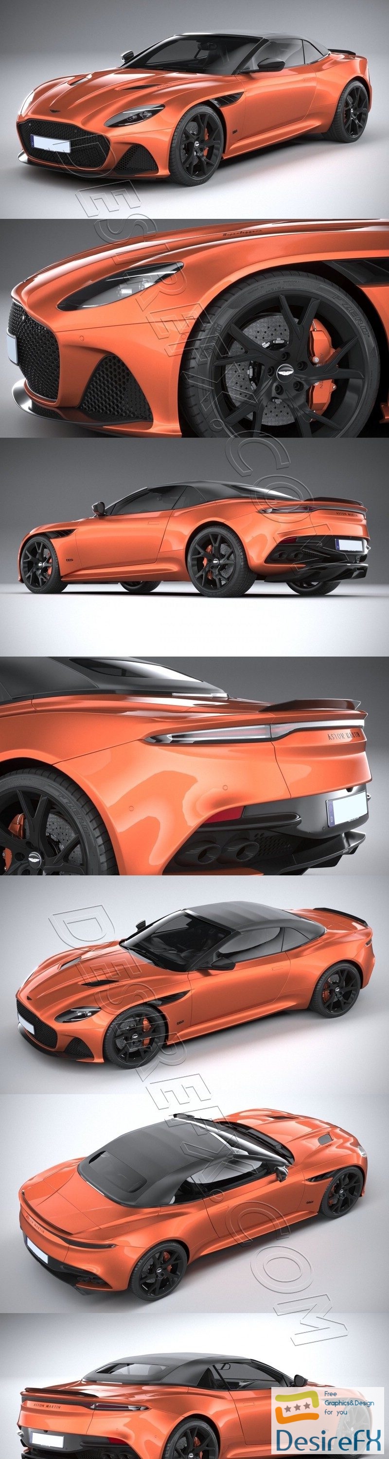 Aston Martin DBS Superleggera Volante 2020 3D Model
