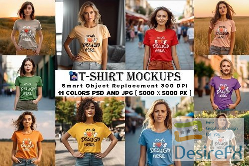 Bundle T-shirts Model Mockups shirt - 24237761