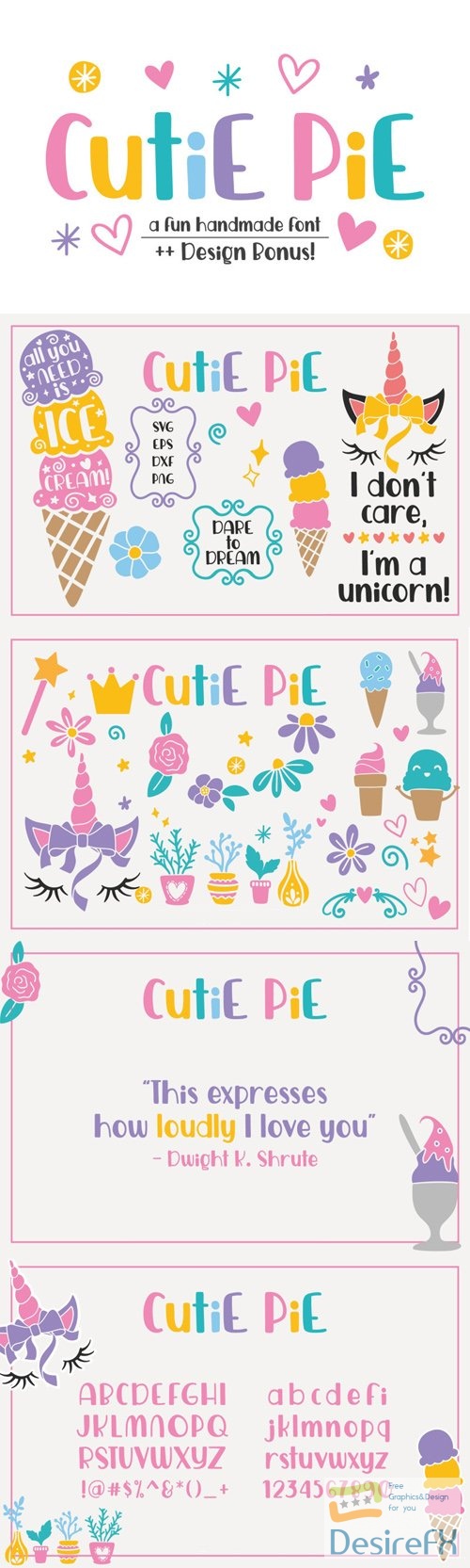 Cutie Pie Font + Bonus