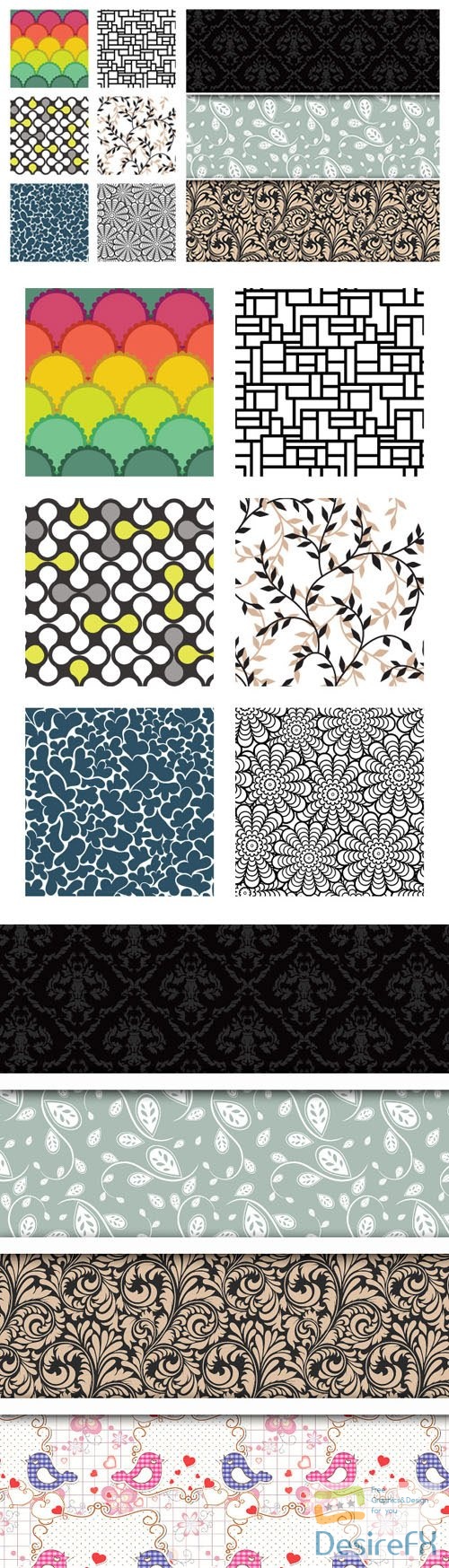 Geometric Patterns Vector Templates Collection