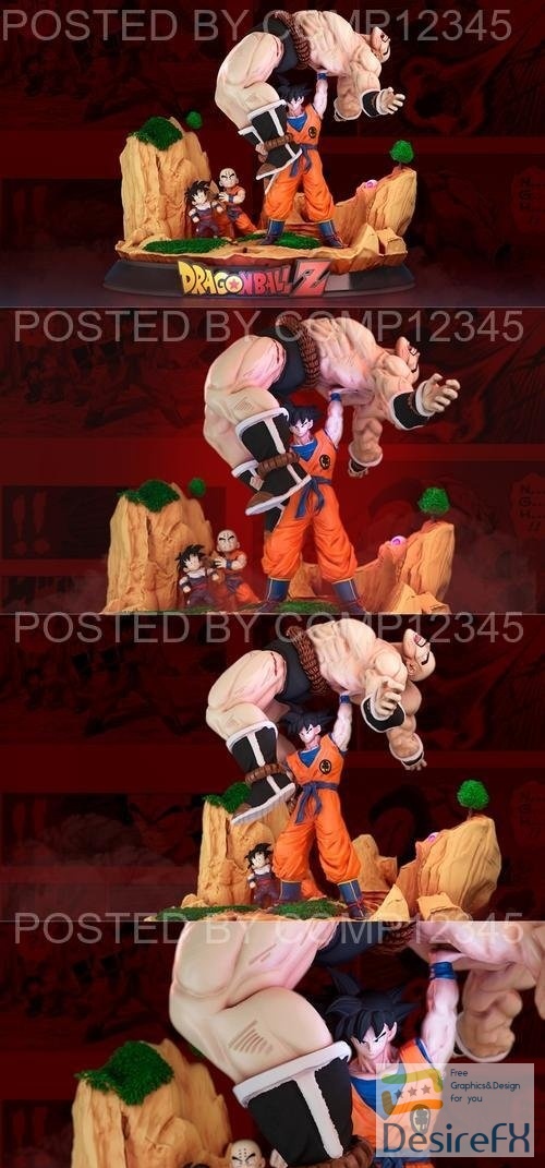 Goku and Nappa Diorama from Dragon ball 3D Print