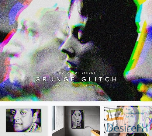 Grunge Glitch PSD Photo Effect - NUFLF8Q