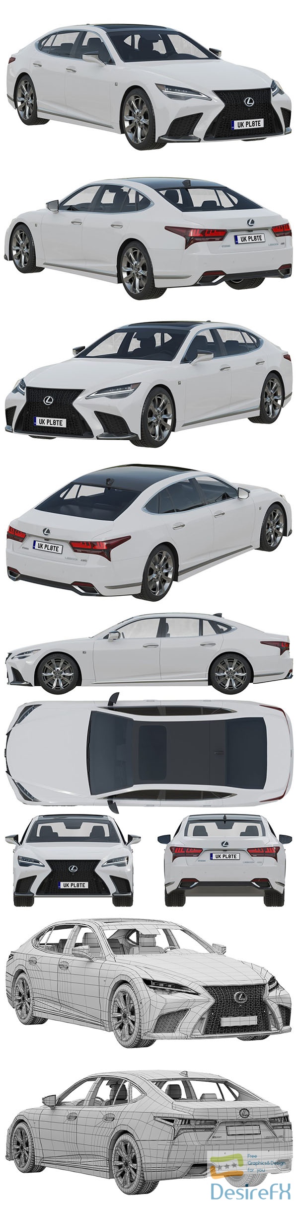 Lexus LS F Sport 2022 3D Model