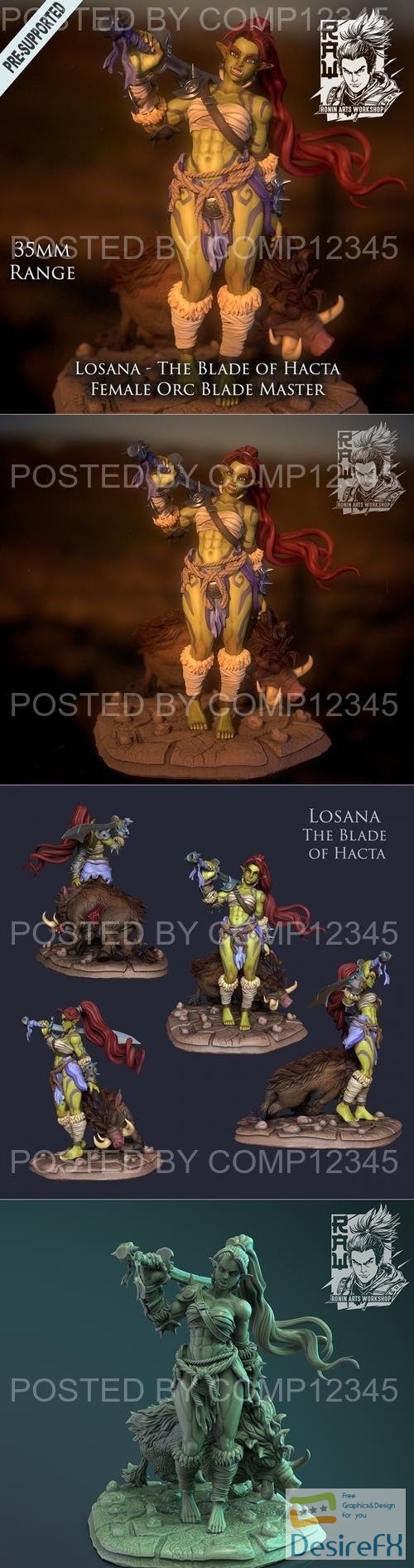 Losana - Female Orc Blademaster 3D Print