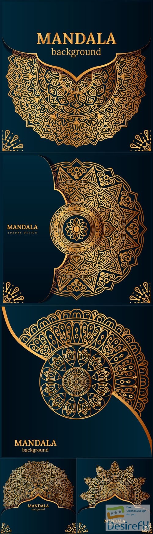 Luxury Mandala Backgrounds Pack - Vector Design Templates