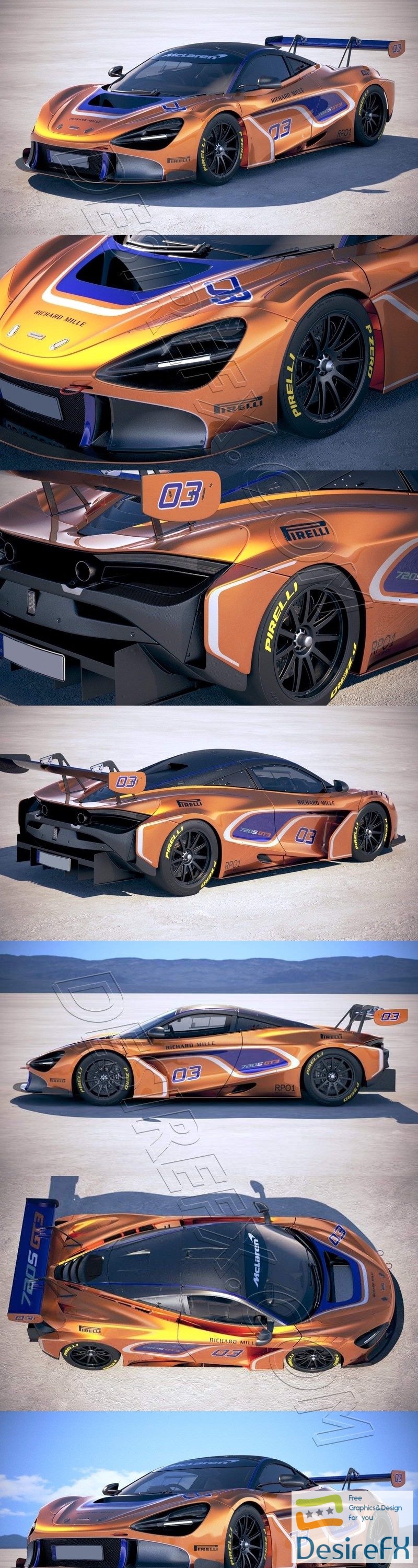 McLaren 720S GT3 2019 3D Model