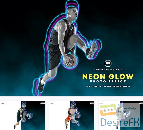 Neon Glow Photo Effect  - 45368566